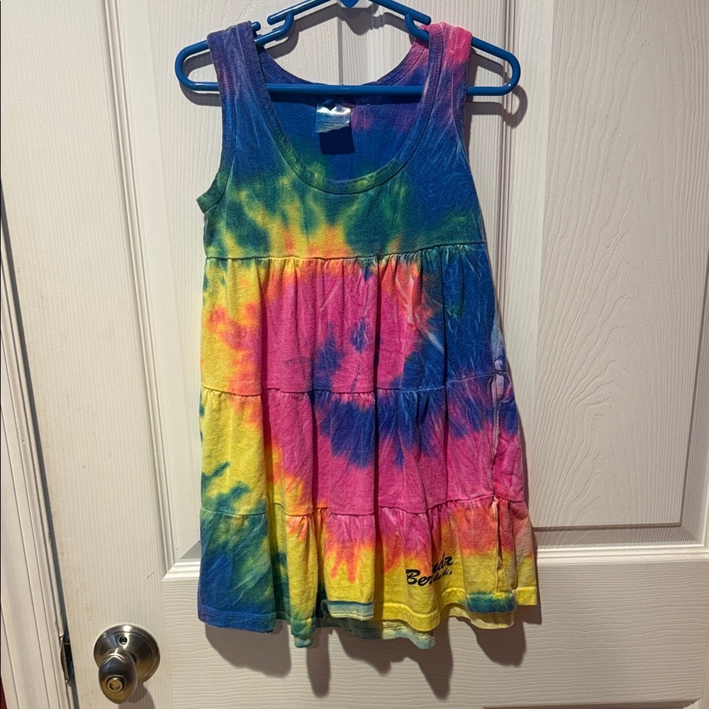 Colorful Tie-Dye Sleeveless Dress